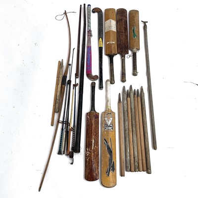 Lot 157 - A collection of vintage sporting equipment...