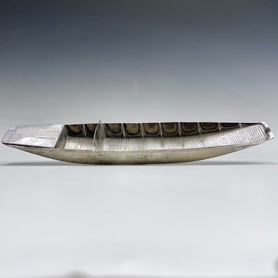 Lot 84 - An Edwardian silver novelty desk stand in the...