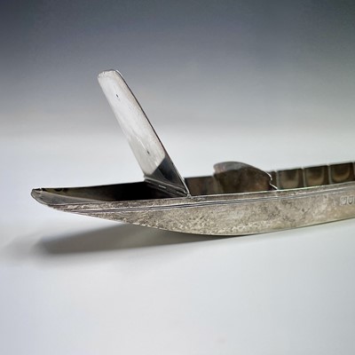 Lot 84 - An Edwardian silver novelty desk stand in the...