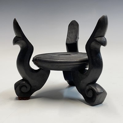 Lot 542 - A large Chinese carved hardwood stand, 19th century,.