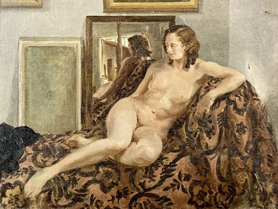 Lot 668 - C ALEXANDER Reclining Nude Oil on canvas...