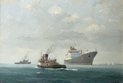 Lot 160 - Hugh E. RIDGE (1899-1976) The tugs at work off...