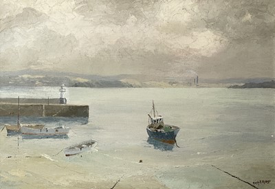 Lot 61 - Hugh E. RIDGE (1899-1976) St Ives Harbour Oil...