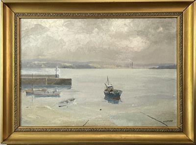 Lot 61 - Hugh E. RIDGE (1899-1976) St Ives Harbour Oil...