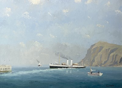 Lot 193 - Hugh E. RIDGE (1899-1976) Leaving the Pier Oil...