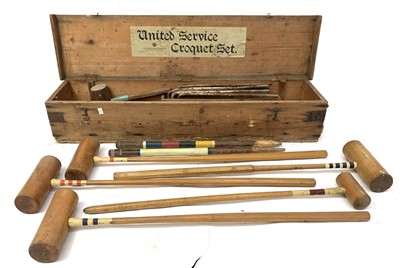 Lot 128 - An early 20th century United service croquet...
