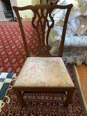 Lot 371 - A George III mahogany dining chair, height...