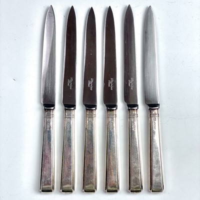 Lot 86 - A George VI silver set of six fruit knives,...