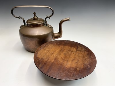 Lot 117 - A Victorian copper kettle, with overhead...
