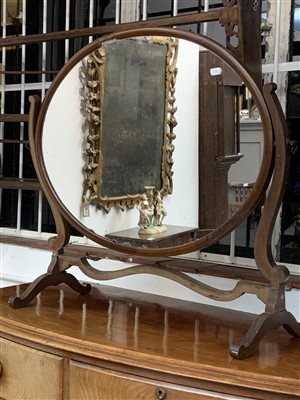 Lot 366 - A mahogany dressing table mirror and an...