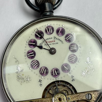 Lot 958 - A silver cased crown wind HEBDOMAS PATENT 8...
