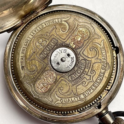 Lot 958 - A silver cased crown wind HEBDOMAS PATENT 8...