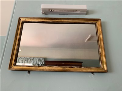 Lot 363 - A giltwood framed rectangular wall mirror.