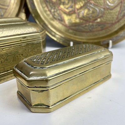 Lot 158 - A Malay rectangular brass betel box, 19th...