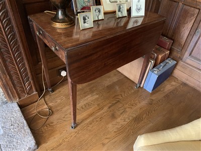 Lot 360 - A George III mahogany Pembroke table, the top...