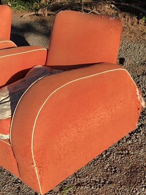 Lot 3076 - An Art Deco upholstered three piece suite...