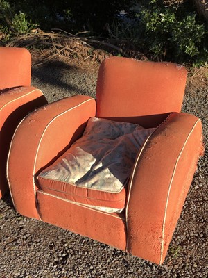 Lot 3076 - An Art Deco upholstered three piece suite...