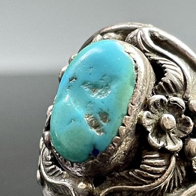 Lot 840 - A native American Navaho 925 silver ring by...