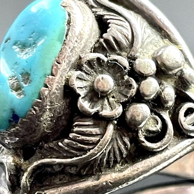 Lot 840 - A native American Navaho 925 silver ring by...