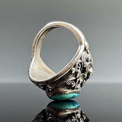 Lot 840 - A native American Navaho 925 silver ring by...