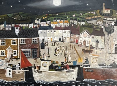 Lot 185 - Alan FURNEAUX (1953) Cornish Quayside Stroll...