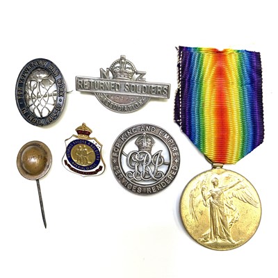 Lot 219 - Colonial WWI Medal and Badges. South Africa...