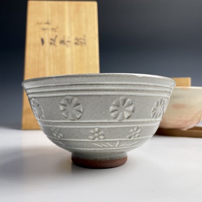 Lot 172 - Two Japanese pottery chawan, circa 1970's,...