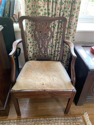 Lot 353 - A George III mahogany open armchair.