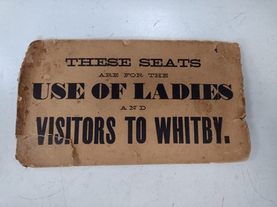 Lot 5 - A 1920-30's cardboard sign - These Seats are...