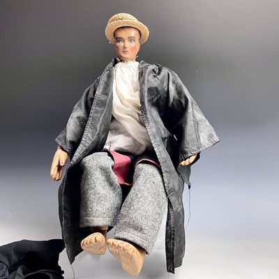 Lot 619 - Wooden Articulated Wooden Male Doll - possibly...