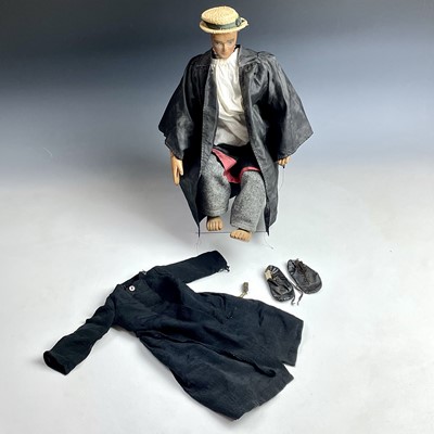 Lot 619 - Wooden Articulated Wooden Male Doll - possibly...