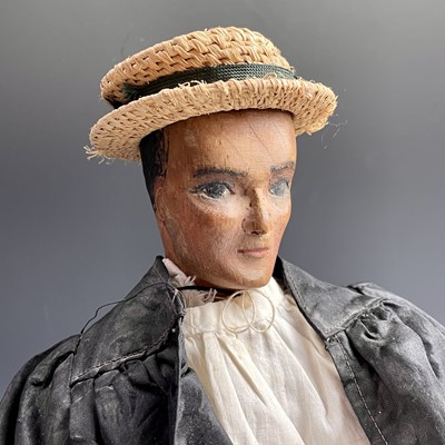 Lot 619 - Wooden Articulated Wooden Male Doll - possibly...