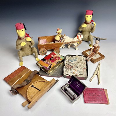 Lot 617 - Fez wearing Monkeys, Wooden Toys and...