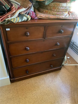 Lot 340 - A Victorian mahogany chest of drawers, with...