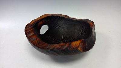 Lot 4 - Scorched Oak Hand crafted Bowl size 36cm x34cm