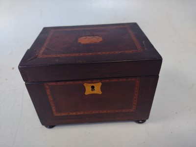 Lot 3 - An Edwardian tea caddy with metal liners and...