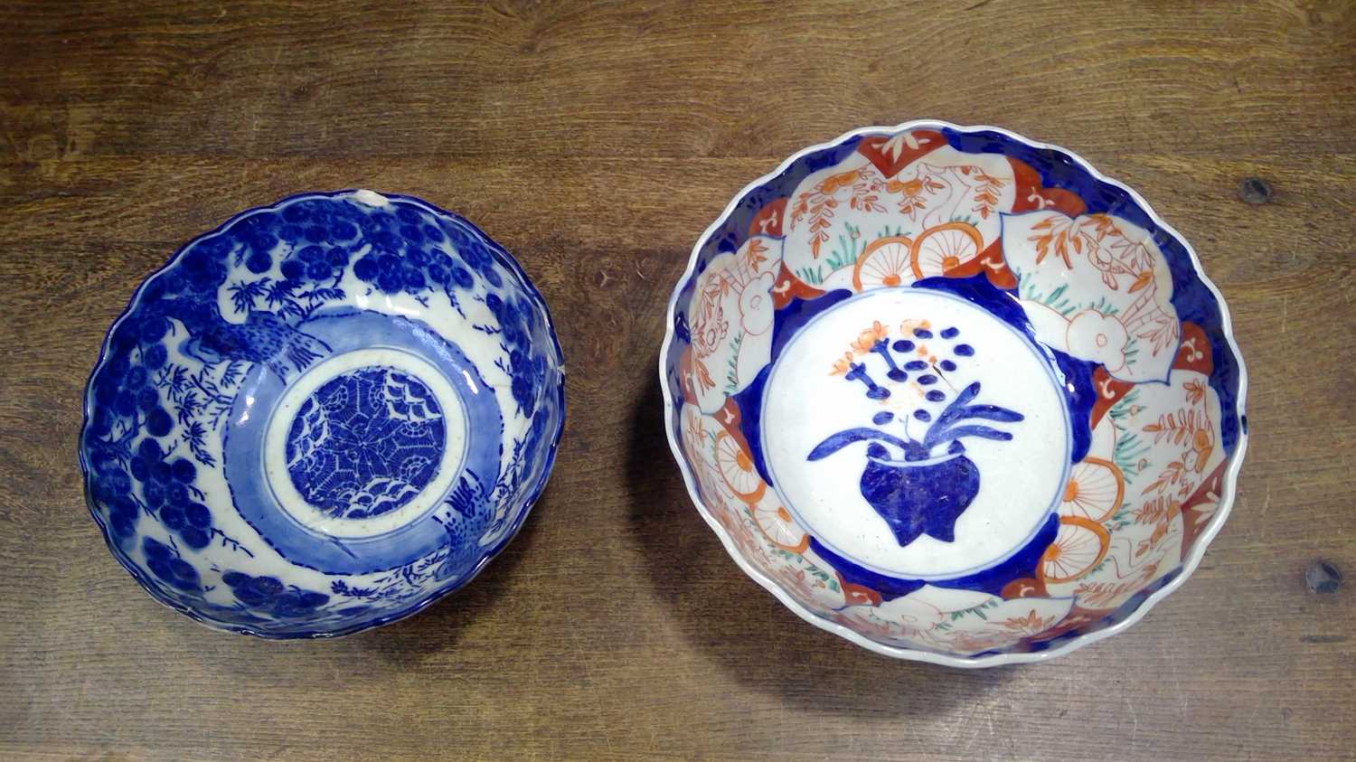 Lot 118 Two Japanese Imari Bowls. The Larger has a
