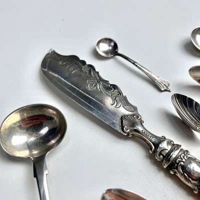 Lot 96 - A Victorian silver butter knife with ivory...