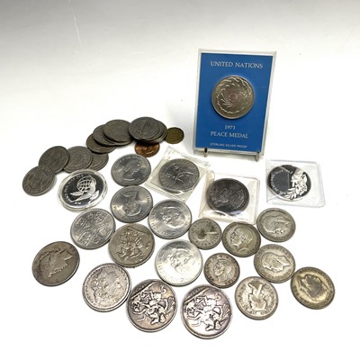 Lot 95 - Silver GB and USA Coins plus United Nations...