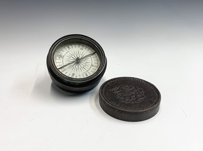 Lot 271 - A brass compass made by F Barker & son