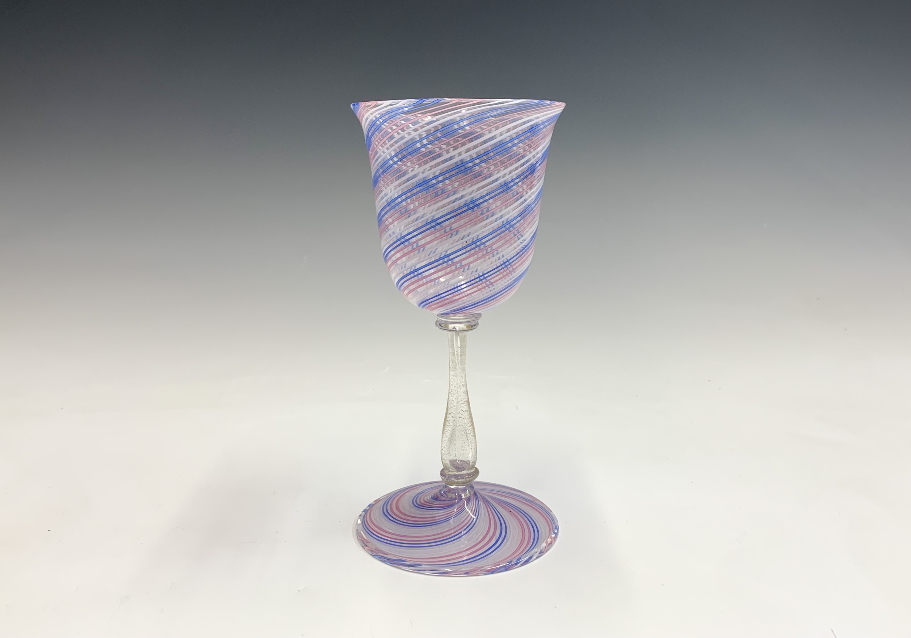 Lot 977 A Venetian Murano Wine Glass With Red 