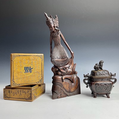Lot 201 - A Chinese bronze incense burner, 20th century,...