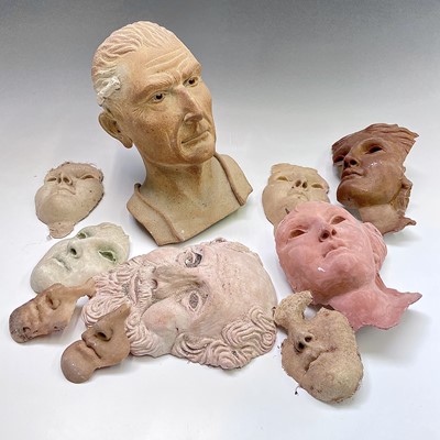 Lot 280 - A stoneware bust of Caesar and a collection of...