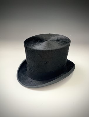 Lot 2811 - A Gieves silk plush 'moleskin' top hat with...