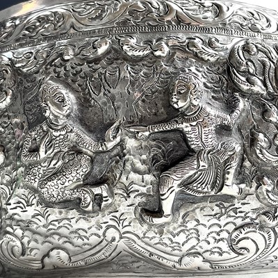 Lot 192 - A large Burmese silver bowl, 19th century,...