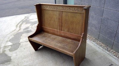 Lot 18 - Antique settle, height to top of back 113cm...