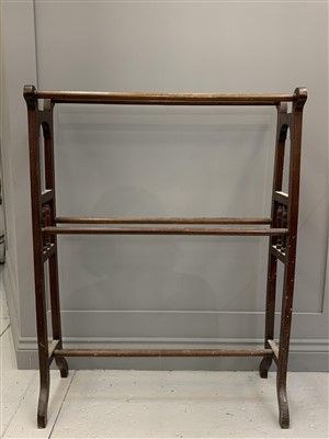 Lot 312 - A Victorian mahogany towel rail.