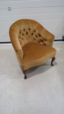 Lot 32 - Antique button back chair, height to top of...