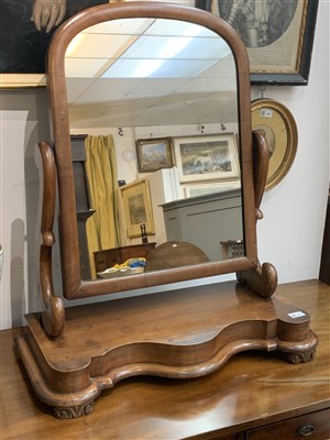 Lot 305 - A Victorian mahogany dressing table mirror.