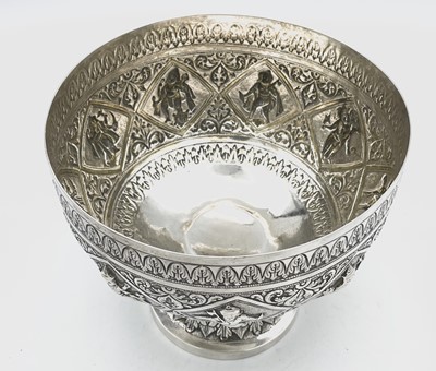 Lot 1022 - An Indian silver pedestal bowl, circa 1890,...